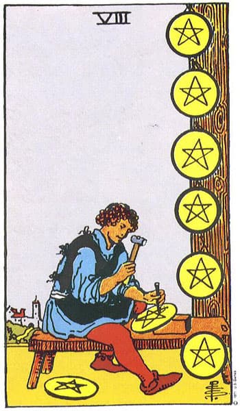 Eight of Pentacles (Delapan Koin)