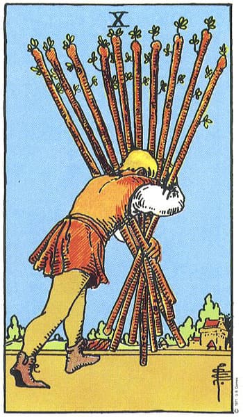 Ten of Wands (Sepuluh Tongkat)