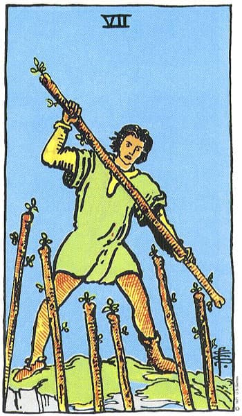 Seven of Wands (Tujuh Tongkat)